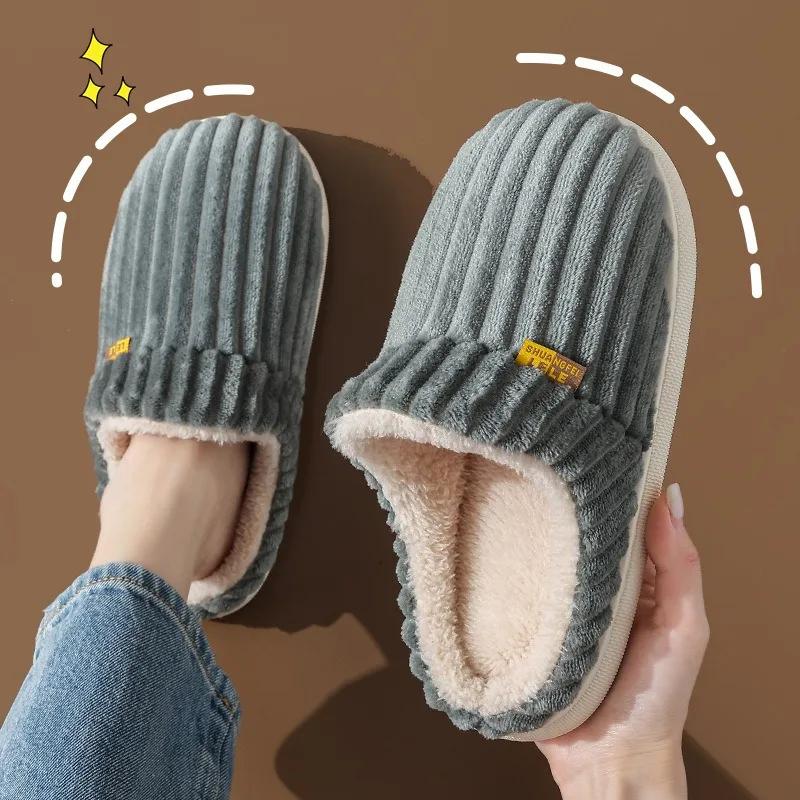 

Simple Fashion Womens Cotton Shoe Large Size Thick Bottom Women Slipper New Versatile Women Home Shoe Anti Slip Warm Womens Shoe 36-37 темно-коричневого