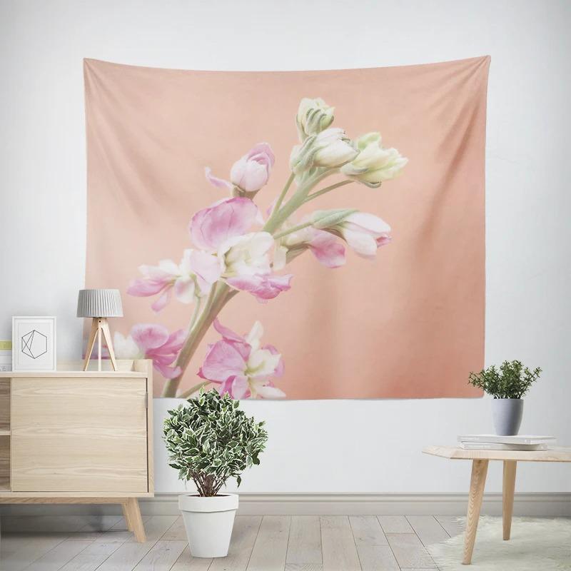 Aesthetic Bedroom Wall Modern Room Decoration Items Wall Hanging Art Large Fabric Tapestry Bohemian Retro Floral Leaves