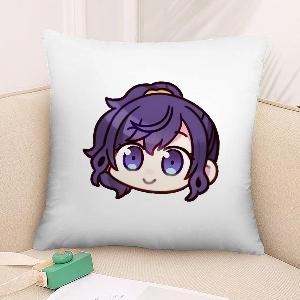 A-Asahina Mafuyu Chibi Pillow Case 3D Print Polyester Fiber 40*40 Cm Home Sofa Throw Pillow Cover Decoration Festival Gift