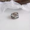 Beixi Retro S925 Sterling Silver Zircon Multi-layer Adjustable Women's Ring