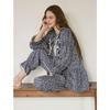 Lunaluz Women S Botanical Modal Cotton Long Sleeve Round Neck pajamaS Set
