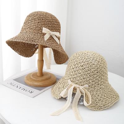 Summer Hats For Women Bucket Hat Wide Brim With Bow 2025 New Seaside Beach Holiday Outdoor Sun Hat Female Casual Bob Caps New