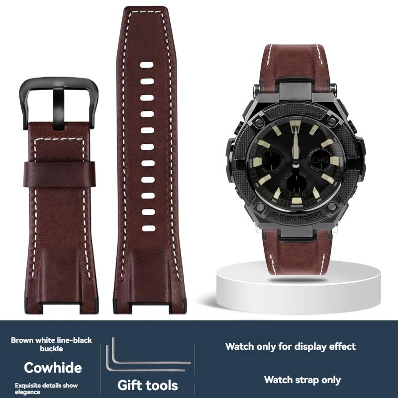 Voor Casio G-SHOCK GST-S130/S110/S120/W130L GST-210/B100/W300 Echt Lederen Horlogeband armband Mannen nylon Horlogeband 26mm