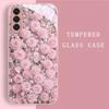 Flowers Hot-selling Exquisite Beautiful  PhoneCase Glass PhoneCase for Samsung Galaxy S26 S25 S24 S23 S22 S21 FE,Ultra,Plus