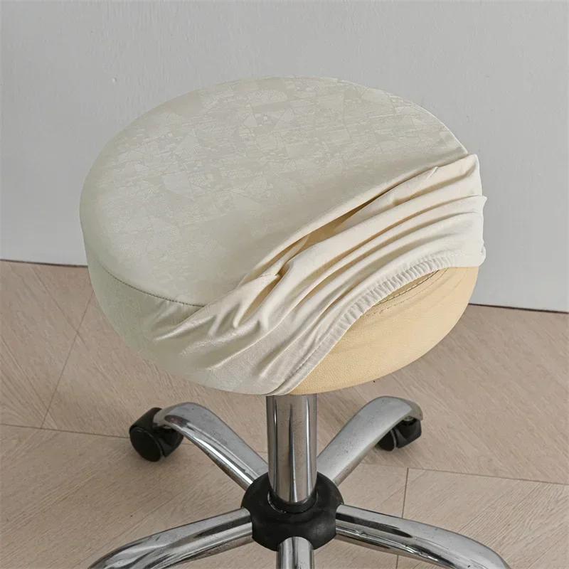 

1Pc Pu Leather Dining Chair Covers Waterproof Round Stool Covers Removable Cafe Bar Chairs Protector Seat Covers Anti-Dirty