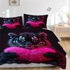 3pcs Tiger Glowing Heart Duvet Cover Set -Includes 1 Duvet Cover and 2 Pillowcases, No Quilt Core, All-Season Home Decor  Yy251111114