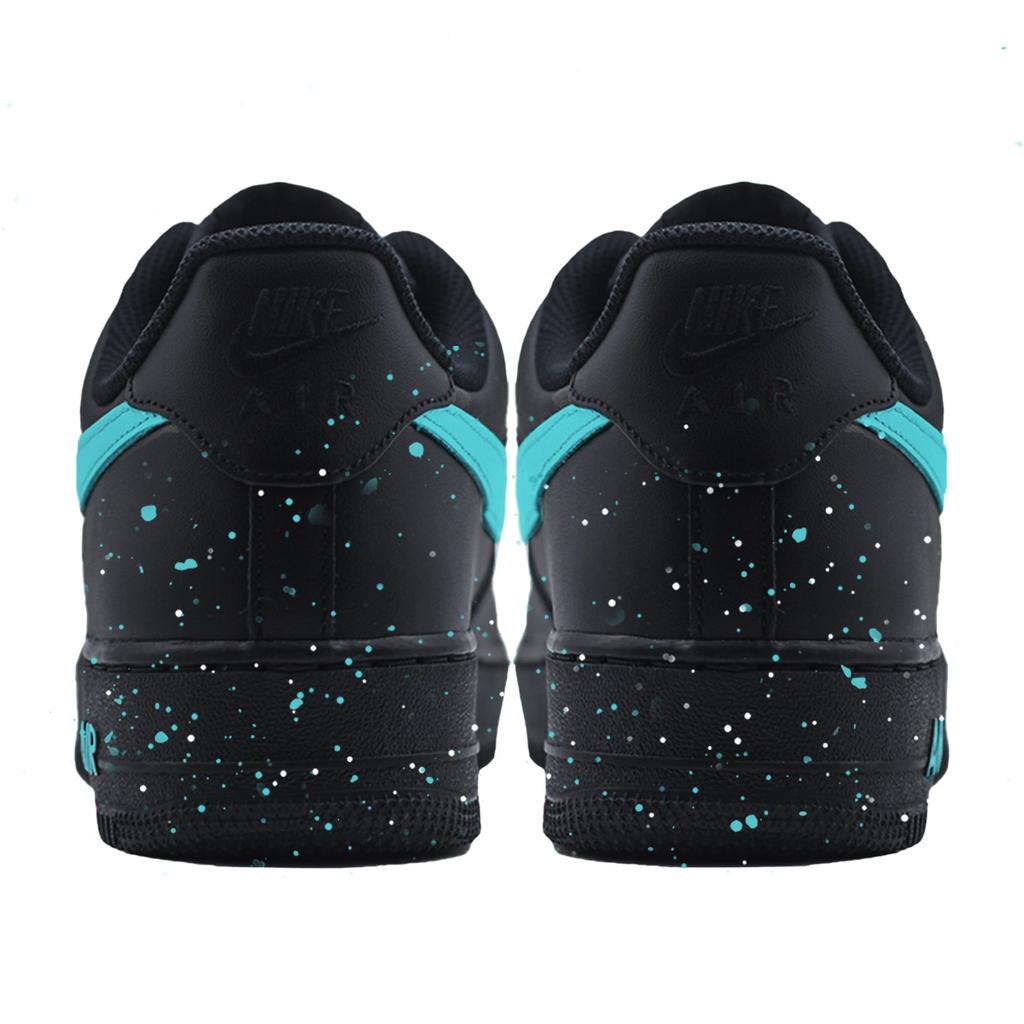 Nike Air Force 1 Eisblau Tintenpunkt Abriebfest Rutschfest Niedrig geschnitten Skateboard-Schuhe Unisex Schwarz Blau cw2288001(Team1039-)