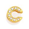 New Gold Letter Alphabet Shoes Charms Metal Button Rhinestone Crown Shoe Decorations Garden Shoes Accessories for Women Man 1PCS