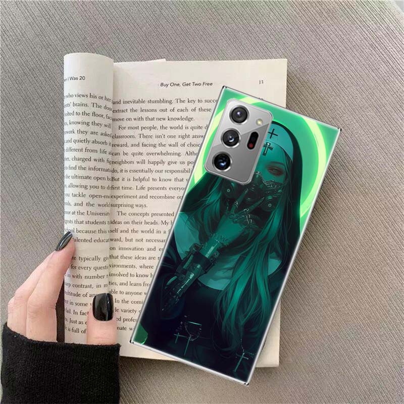 Dark Nun Phone Case for Samsung A17 A37 A57 A54 A14 A24 A34 A07 A04S A02S A12 A22 A32 A52S A16 A26 A36 A56 A72 Galaxy Note 20 10