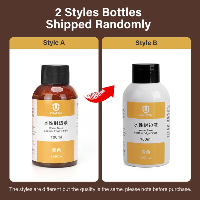 WUTA 30/100ml Leather Finish Water-Base Edge Coating Color Edge Sealing Liquid Dressing Painting Clear & Smooth Treatment Agent