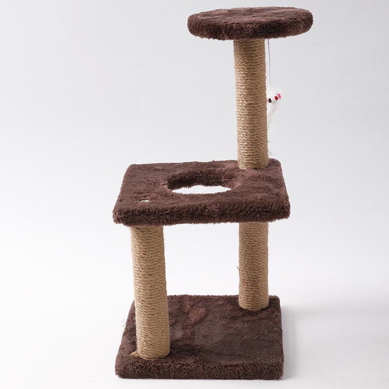 Cat Climbing Frame, Three-layer Sisal Cat Scratch Column, Toy to Relieve Boredom for Small and Medium-sized Cats