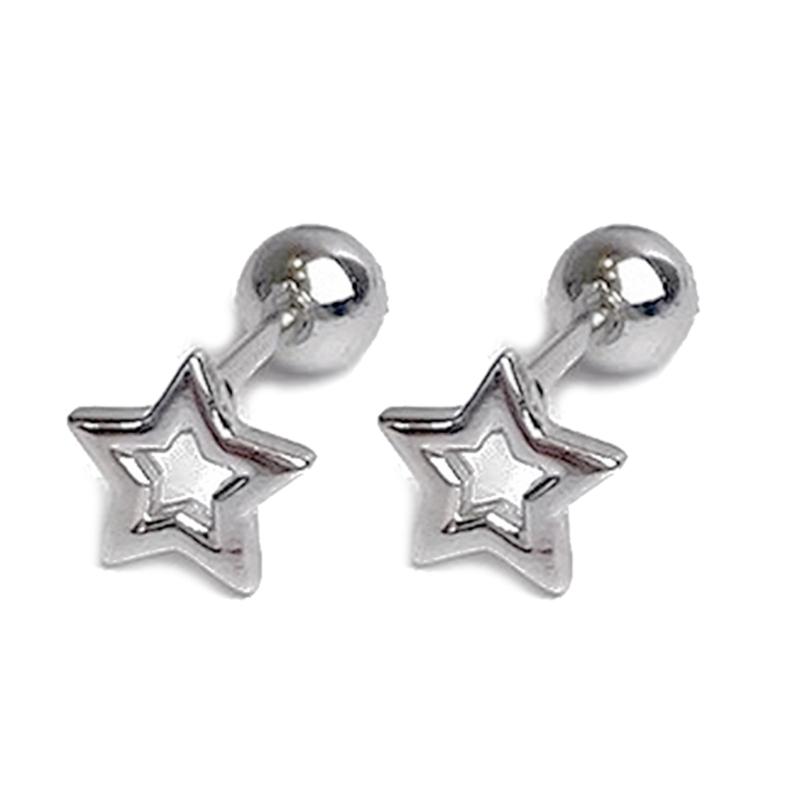 Personality Rhinestones Stud Earrings For Women Men Punk Star Earring Sliver Piercing Ear Studs Couples Fashion Jewelry