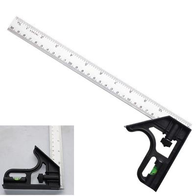 Combination Angle Square Protractor Level Tool Stainless Steel Plastic