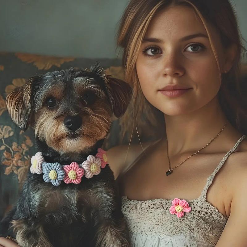 Pet Woven Collar Woolen Collar Cute and Beautiful Pet Collar Cat Collar Dog Neck Collar