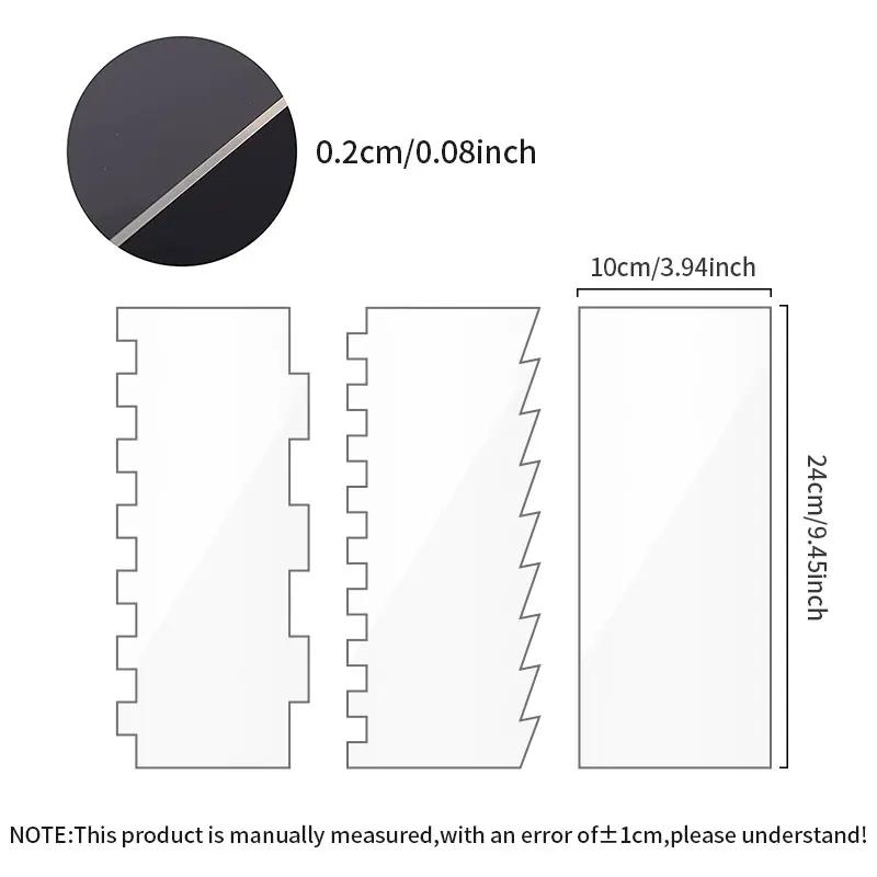 YOMDID 4/6PCS Cake Cream Scrapers Acrylic Cake Decor Saw Tooth Smoother Butter Cream Contour Pastry Dessert Making Baking Tools