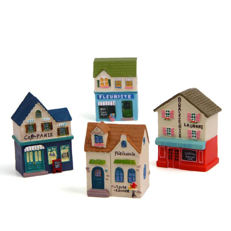 House Cartoon Resin Ornament Desk Decor For Photography Props And Giving Gift