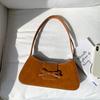 Fashion Versatile Single-shoulder Underarm Bag for Women Casual Pu Leather Small Square Bag with a Bow Tie for Commuter Travel