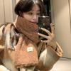 Women's Winter High End Scarf Versatile and Cute Blue Knitted Wool Neck Scarf Neck Protector Korean Style Student Trend