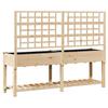 Garden Planter with Shelf Beige 203.5 X 54 X 152.5 Cm