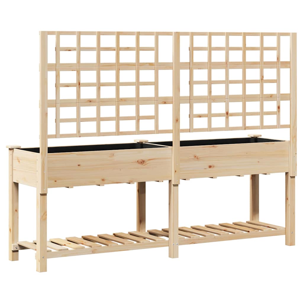 Garden Planter with Shelf Beige 203.5 X 54 X 152.5 Cm