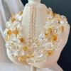 Maillard Style Vintage High Quality Natural White Crystal Citrine Necklace Clavicle Chain