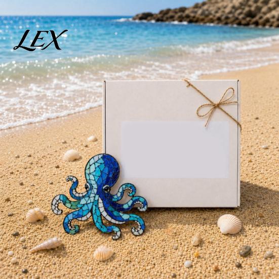 Educational Diy Kits for Family Octopus Mosaic Kit Beginners, DIY Acrylic Sea Animal Glass Craft Set with Step-by-Step Creative Handmade Gift