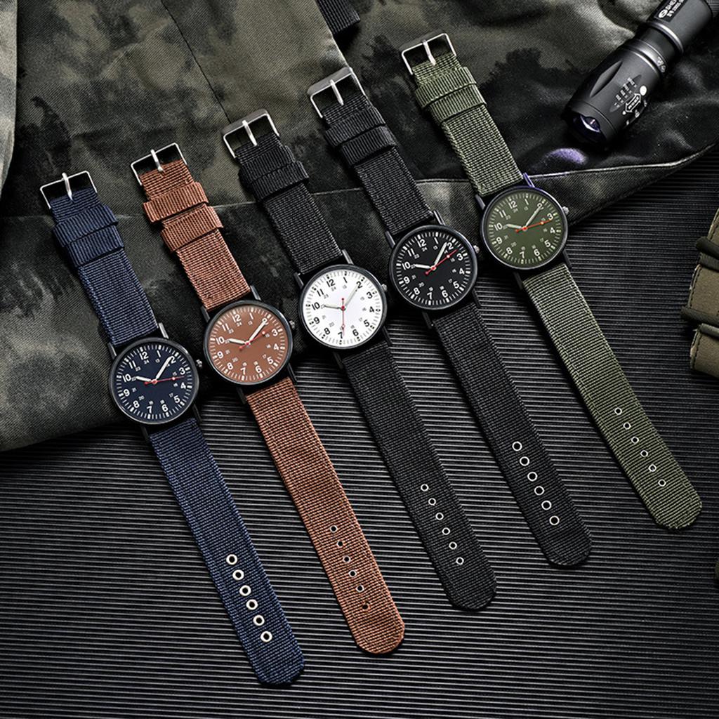 Glow In The Dark Mens Watch Nylon Strap Casual Sports Wristwatch For Men Outdoor Military Style Watch