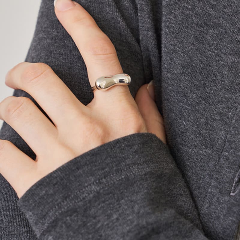 Ssecondo Silver925 organic ribbon open ring, Maribel