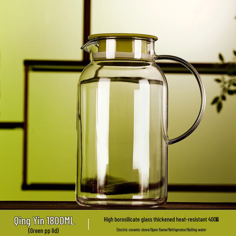 ZISIZ Heat-Resistant Glass Pitcher with Glass Infuser