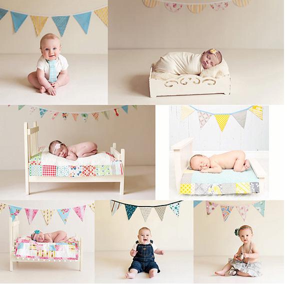 Kids' Yellow Duck Birthday Party Triangle Flag - Cotton Cloth Decoration for Children's Room or Kindergarten