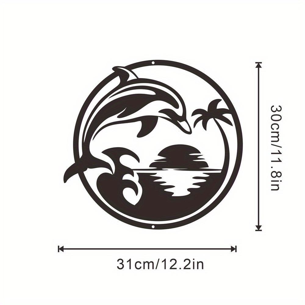 Enchanting Marine Dolphin Metal Wall Sculpture - Vintage Iron Design for Lounge, Bedroom & Home - Ideal for Festivities & Daily Elegance