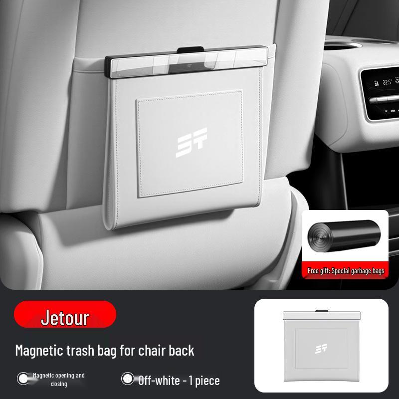 Compatible with Jetour X95 and ShanHai T1 DaSheng: Magnetic Waterproof Car Trash Bag & Seatback Leather Cleaning Bag