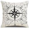 Nautical Dcor Pillowcase Compass And Anchor Cushion Cover Marine Style Home Dcor Linen Pillowcase 45X45Cm