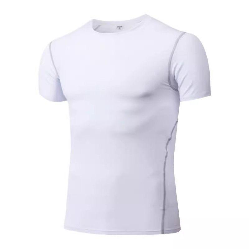 Herren Weißes Basketball Kompressionsshirt - Kurz-/Langarm Schnelltrocknendes Baselayer Weste