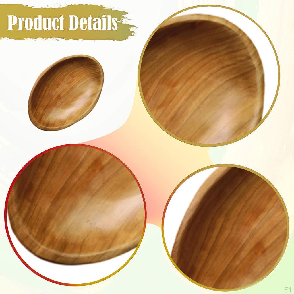 Fruit Tray Wooden Serving Dried Plate Platter Food Dish Crafted From Sturdy