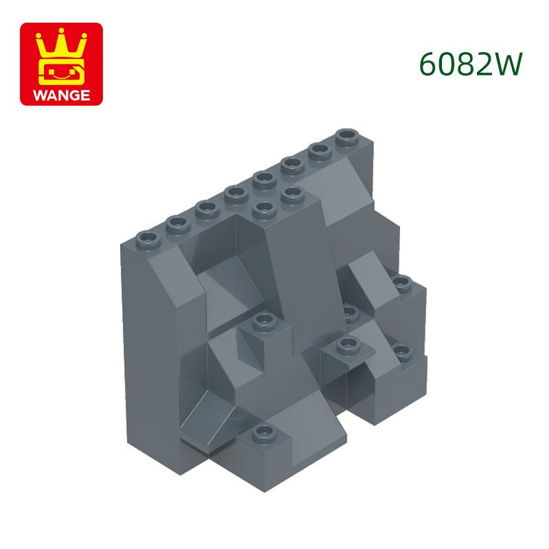 

8Pcs/Lot 6082W Mountain Hill Side Construction Blocks MOC Rockery Mound Rock Accessories Works With featuring Block Children Playthings about 161pcs