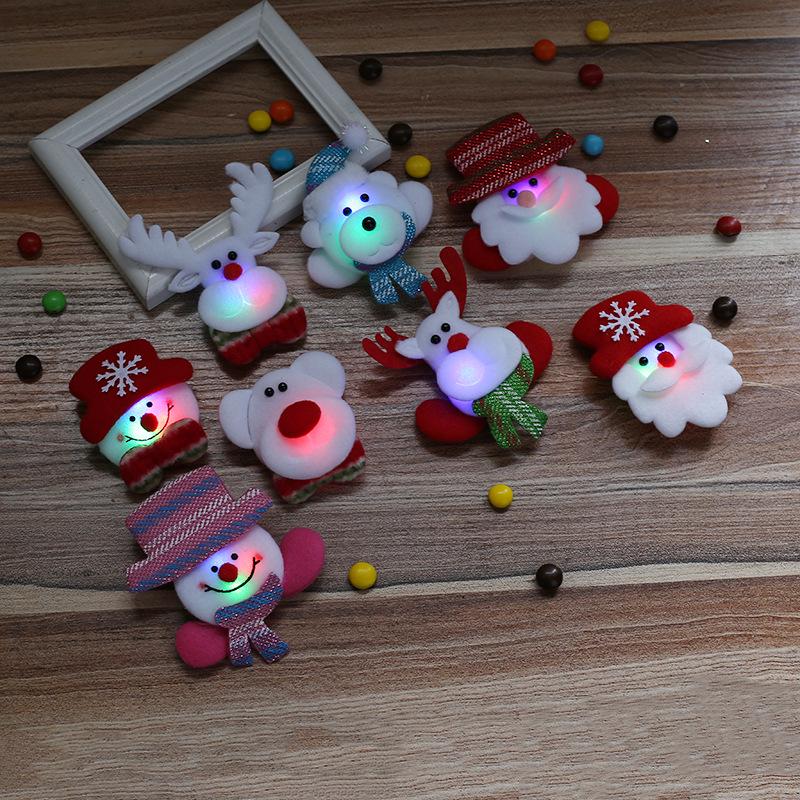LED Light-Up Santa Brooch: Creative Christmas Ornament for Adults & Kids
