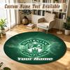 שטיח עגול שם מותאם אישית דוגמת Hibernian FC שטיח מונע החלקה עיצוב רצפת בית