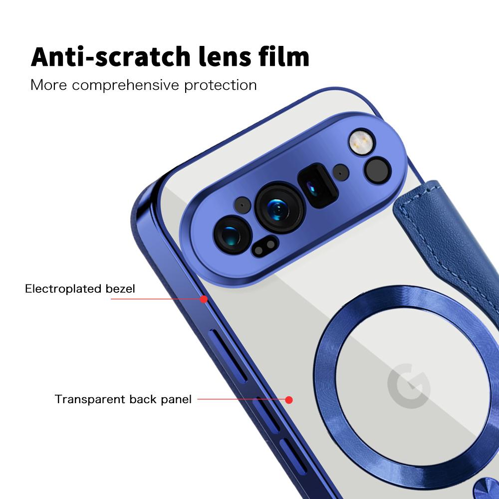 For Google Pixel 9 Pro XL Magnetic Case Rhombus PU Leather Phone Cover