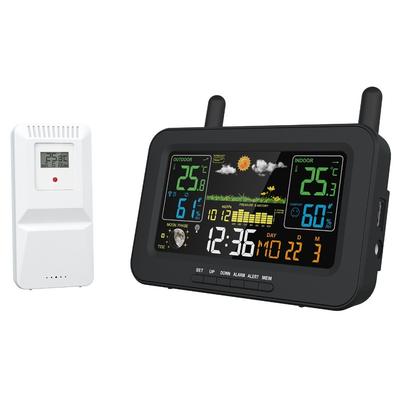 Estação Meteorológica 6 em 1 com Sensor Externo e LCD Colorido para Dados Precisos de Temperatura, Umidade e Pressão do Ar