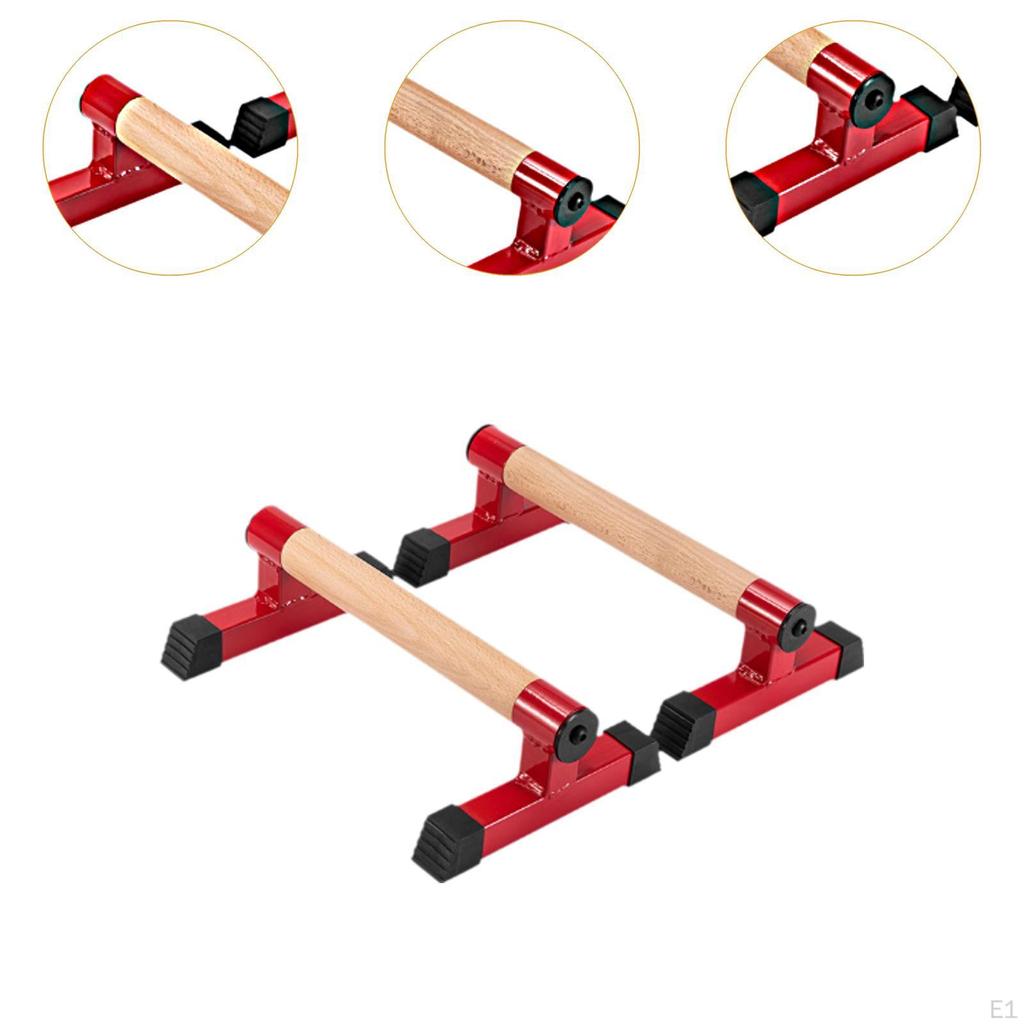 2 Pieces Wood Push Up Bar Floor Handle for Men Women Anti Skid Handstand Grips