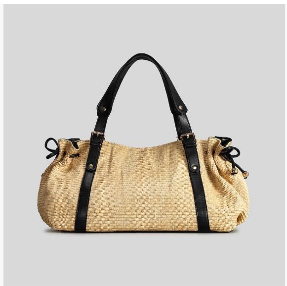 

Women s Large Capacity Folded Drawstring Straw Tote Bag Woven Handbag for Beach Vacation Summer Holiday Basket 2026 New
