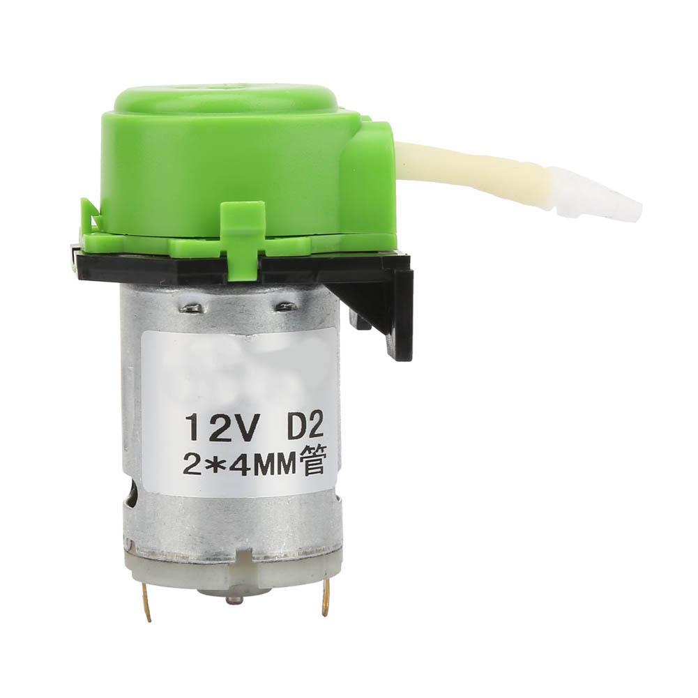 D-2 2*4mm 12V Peristaltische Flüssigkeitspumpe Dosierpumpe für Laboranalyse(Grün)