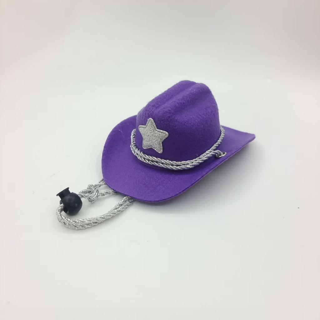 Pet Cowboy Hat Pentagram Gold Wire Silver Thread Chin Rope Cat Cowboy Hat Holiday Party Western Cowboy Hat
