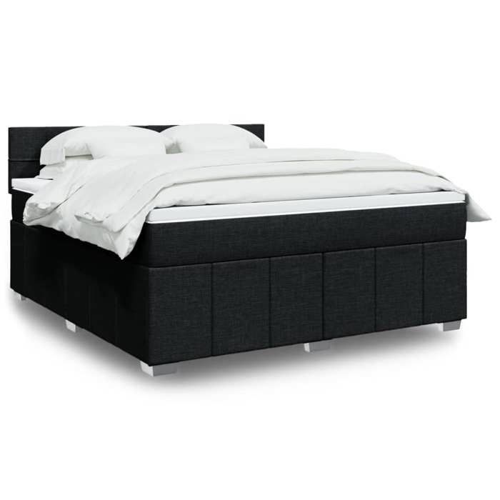 VidaXL Sommier à lattes de lit avec matelas Noir 180x200 cm Tissu 3289449