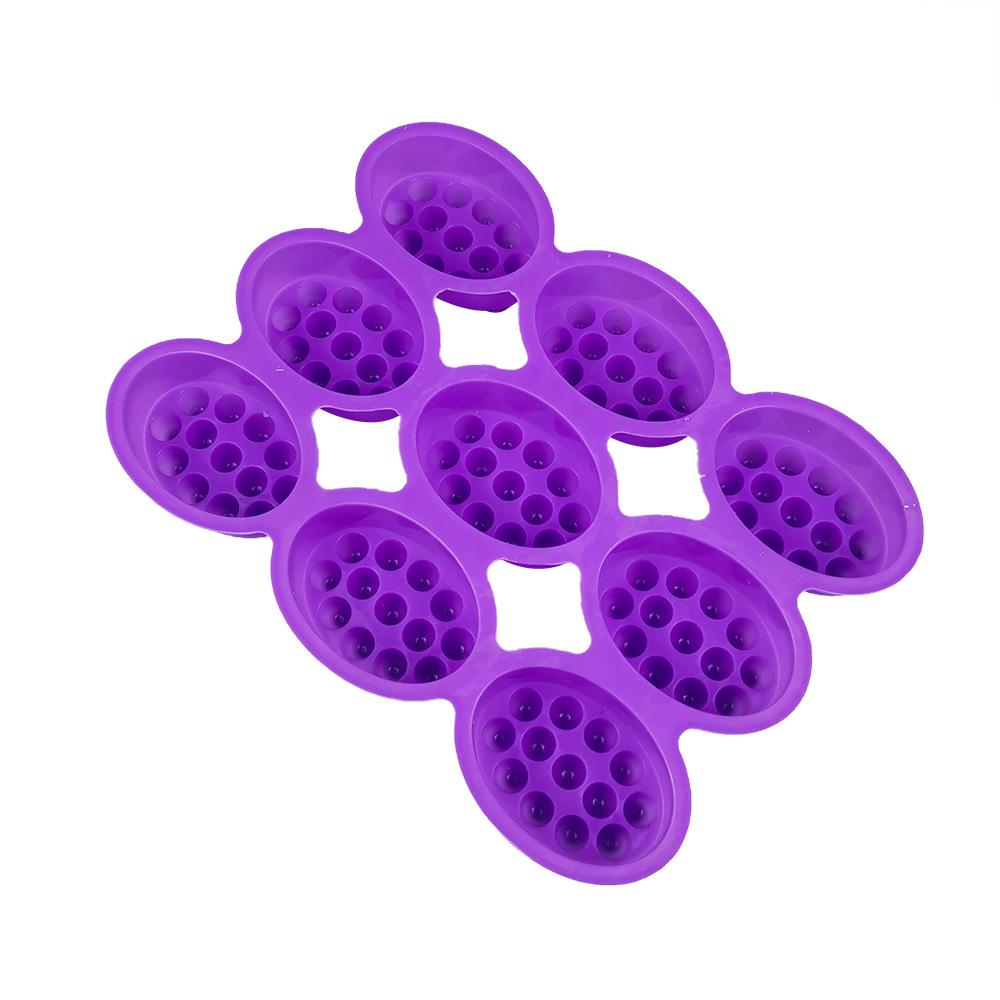 9-Cavity Oval Silicone Massage Soap Mold for DIY Handmade Soap