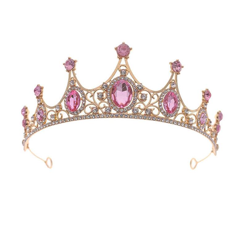 

Корейская версия короны, инкрустированная драгоценными камнями, ретро детская корона для волос, аксессуары для волос для выступлений для девочек, ретро корона принцессы для волос