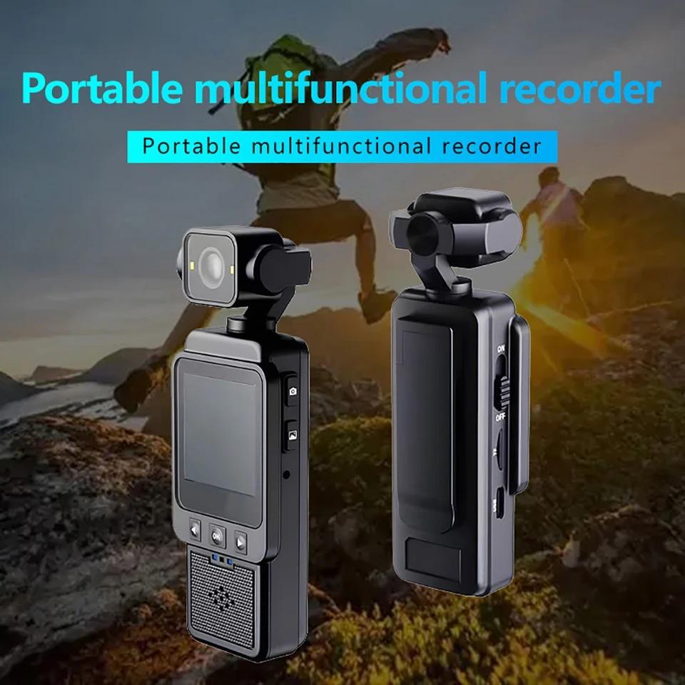 HD 1080P Mini Camera 360 ° Rotating Handheld Action Camera WiFi Sports Wearable Body Camera Travel Bicycle Driver Recorder Outdoor Motion Camera