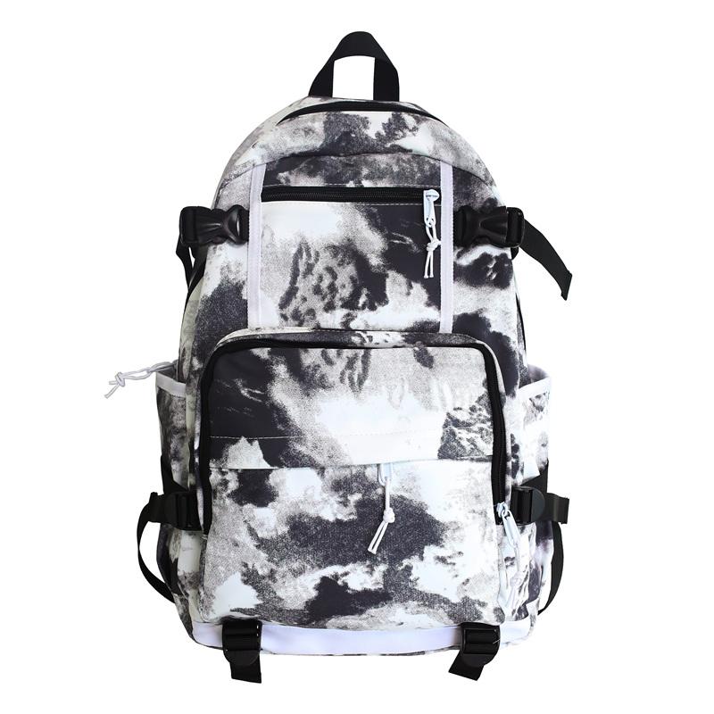 DELIXIONG Nylon Backpack Travel Backpack Regular Unisex Rendering White/Letter Black/Camouflage Black/Shoes White DLX-ON-720
