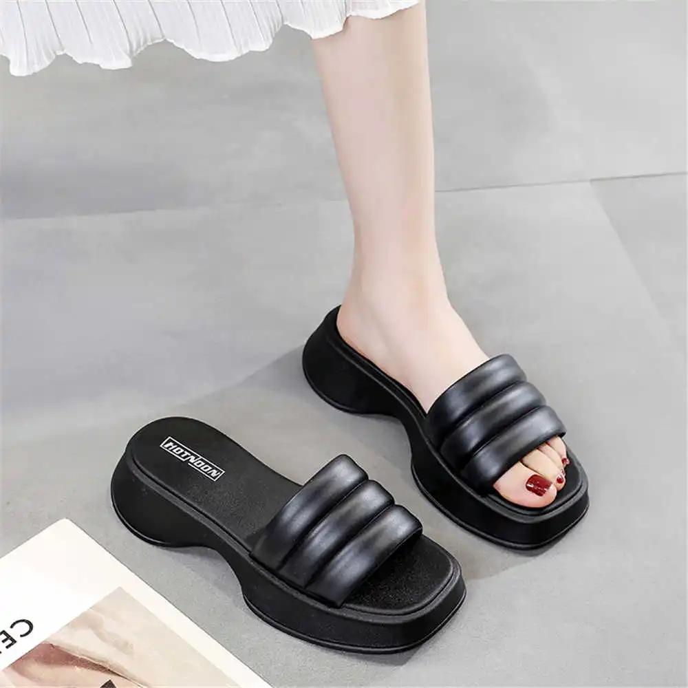 Fashion Increases Height 40-41 Women's Flip Flops For Bathroom Slippers Ladies Sandals Shoes Colored Boots Sneakers Sports Upper